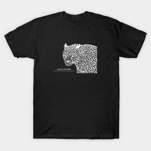 Amur Leopard with Common and Scientific Names - big cat design T-Shirt